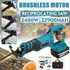 Беспроводная сабельная пила 2400 Вт, бесщеточная электрическая пила с аккумулятором, инструмент для резки металла и дерева