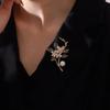 Light Luxury Temperament Leafy Branch Gardenia Pearl Brooches For Women Girls Exquisite Corsage Clothing Accessories Gifts