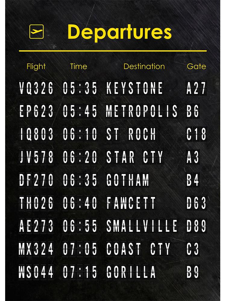 Винтажная доска аэропорта, доска прибытия, постеры с принтом, холст, картина, мотивационная цитата, настенное искусство, украшение для комнаты