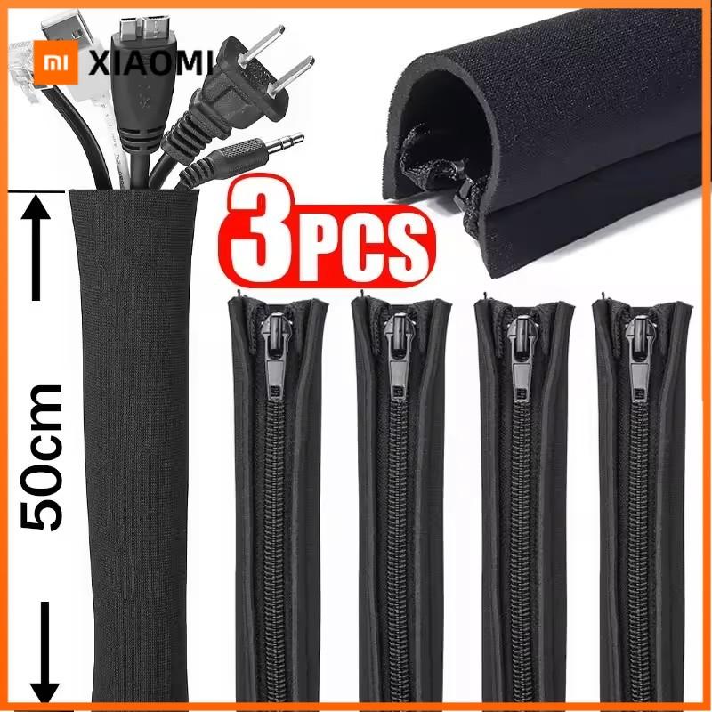 Xiaomi 3/1PCS Zipper Cable Sleeve Reusable Cord Organizer Cable Management Protector for Computer TV Wire Cord Organizers 50cm