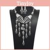 Fashion Hand Bone Women Necklace And Earring Set With Skeleton Tassel Design For Vintage Halloween Costume Accessories