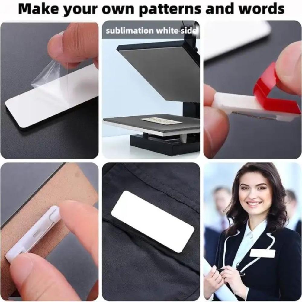 10 шт./компл. Булавки Пустая деревянная брошь DIY Сублимационная бирка с именем Простой идентификатор имени для офиса