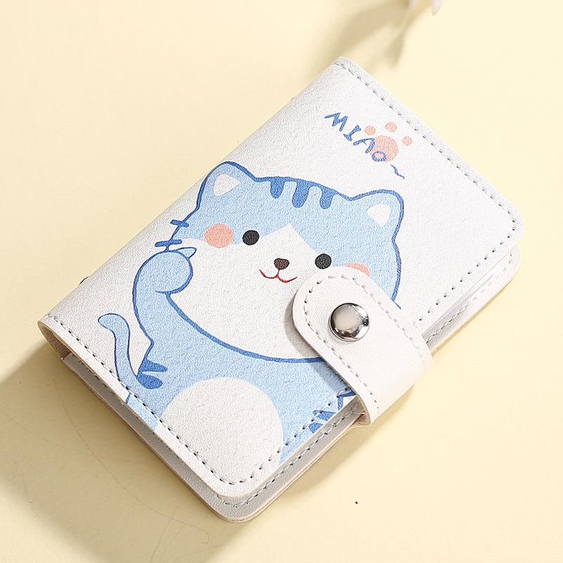 Cute Cartoon Women ID Credit Card Holder Bag Pu Leather Women Travel ID Bank Credit Card Holder Hasp Business Card Wallet Bags