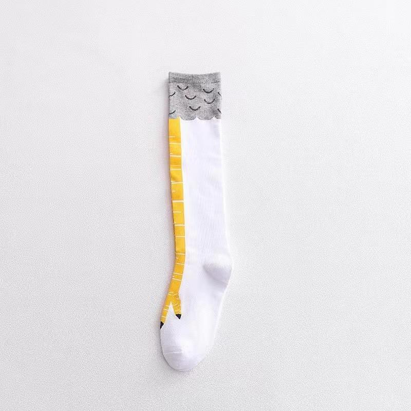 Men's Unisex Cute Novelty Cartoon Chicken Leg Pattern Knee High Socks, Breathable Comfy Casual For Men's Outdoor Wearing All Seasons Wearing