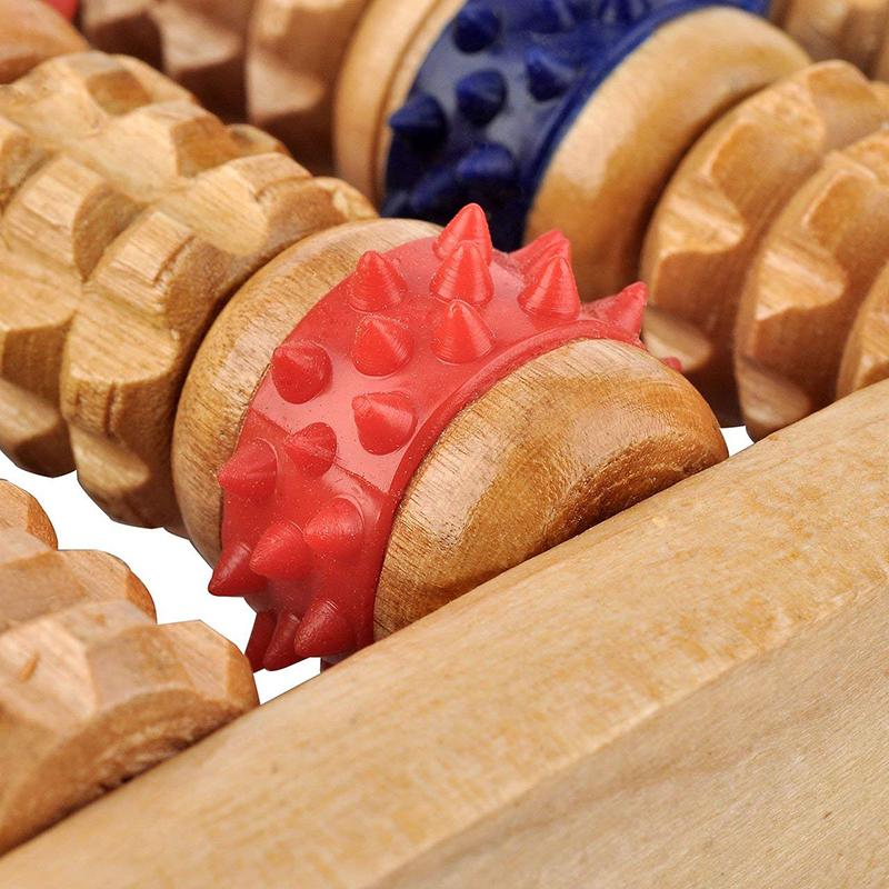 1 шт. 6 рядов деревянный массажный ролик для ног акупрессура триггерная точка расслабление боль снятие стресса шиацу ролик массажер для ног инструменты для ухода