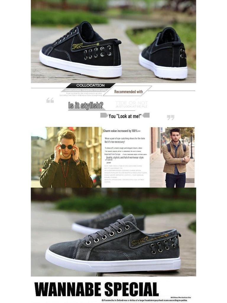 Men's Retro High-Top Canvas Shoes - Velvet-Lined, Warm, Casual, Trendy, Denim-Style for Autumn and Winter
