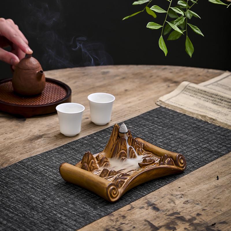 Курильница Qianli Jiangshan, курильница с обратным потоком, получите упаковку благовоний в подарок