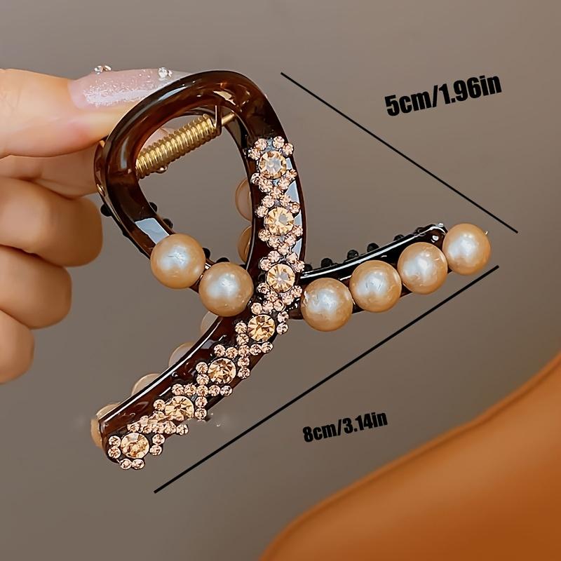 3 Elegant Pearl Medium Claw Clips for Women New Style for 2025 Temperament Hair Clip Shark Clip Light Luxury Headwear Very Suitable for Gifts