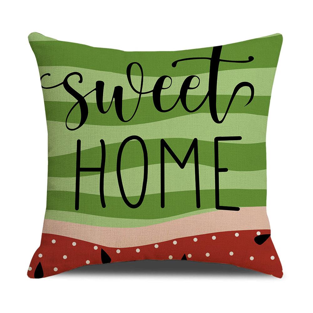 Summer Throw Pillow Covers 18X18 Inch Watermelon Pillows Covers Cool Summer Farmhouse Cushion Case Decor For Sofa Couch