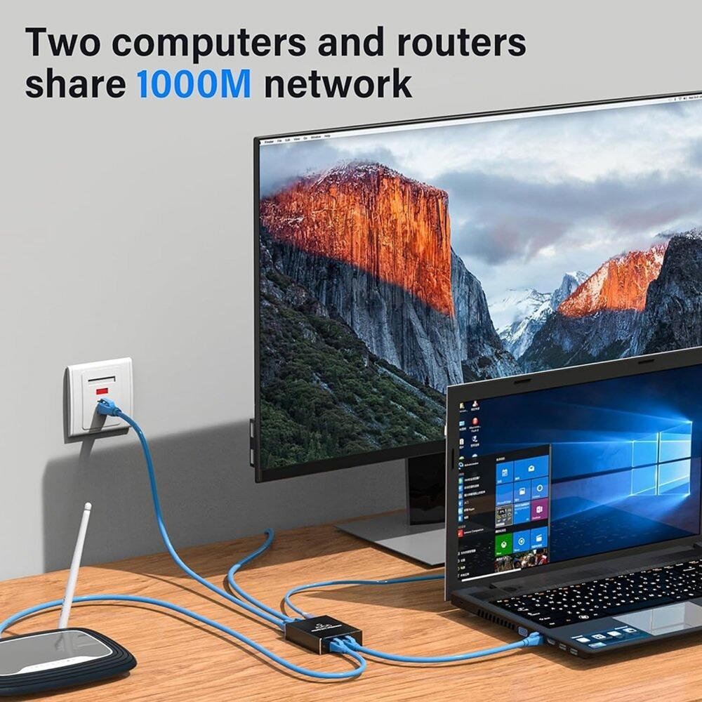 Plug and Play 1000Mbps Ethernet Splitter RJ45 Port 1 to 3 LAN Splitter High Speed Internet Splitter Cat 5/5e/6/7/8 Cable