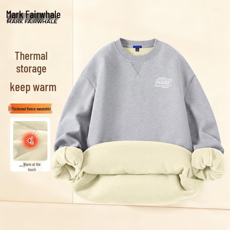 Мужской свитшот Mark Fairwhale с флисовой подкладкой, свободного кроя, с круглым вырезом