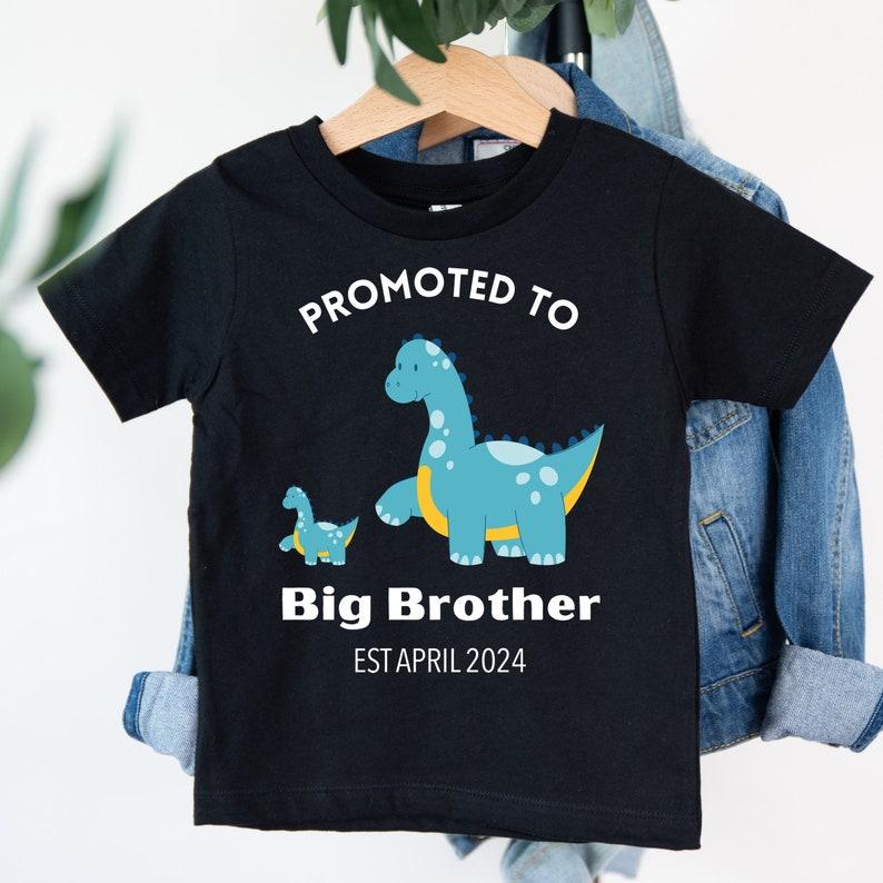 Promoted Bro Dinosaur Tshirt, Baby Dino Shirt, Baby Announcet T-Shirt, Big Brother Tee Shirt, Est. November Shirt