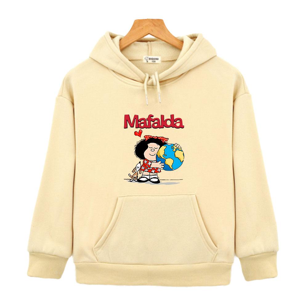 Kids Mafalda Hoodies for Teen Kawaii Graphic Anime Sweatshirts Girls Boy Clothes Children's Clothing Hoody Long Sleeve Tops