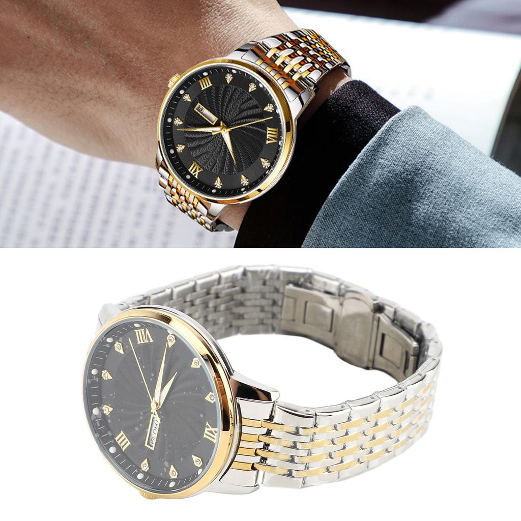Quartz Men Watch Business Stylish Wristwatch Water Resistant Men Watch with Date Function for Business