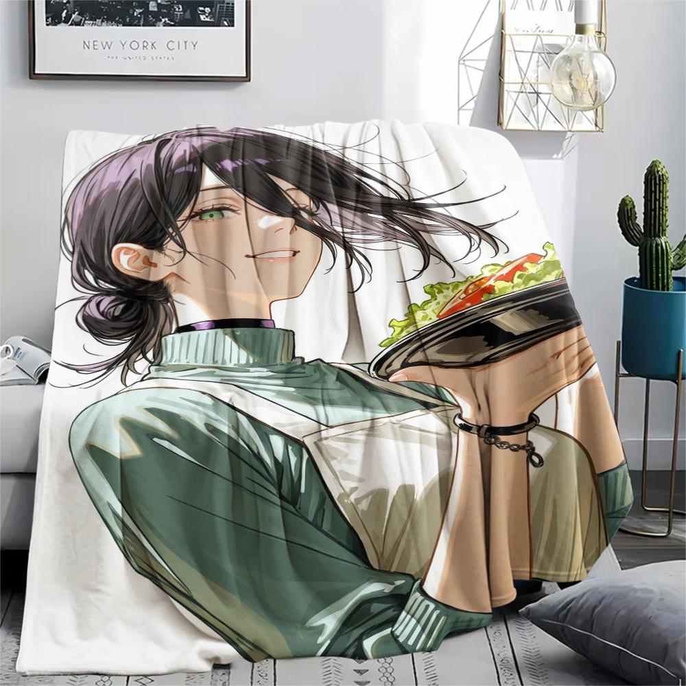 1Pc Chainsaw Man Print Flannel Blanket, High quality Comfortable for All Seasons, Home Decor, Warmth and Comfort, Perfect for Christmas Gifts