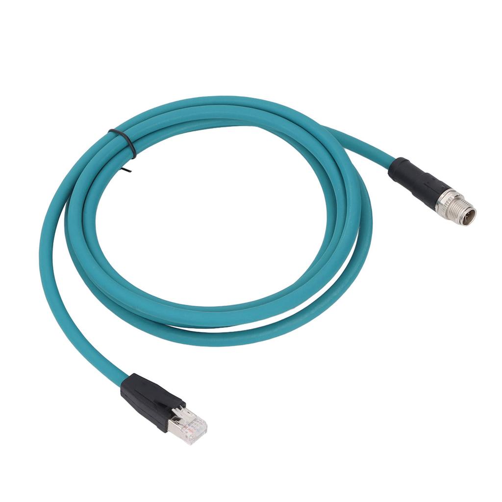 Промышленный кабель Ethernet M12 8-контактный X-кодированный прямой разъем к адаптерному шнуру RJ45 (папа) CAT6A 2 метра