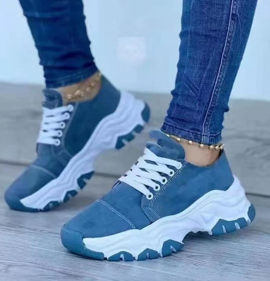Fashion 2024 Sneakers Women's Shoes New Canvas Shoes Casual Women's Sneakers Lace-up Vintage Shoes Women Platform Zapatillas Mujer