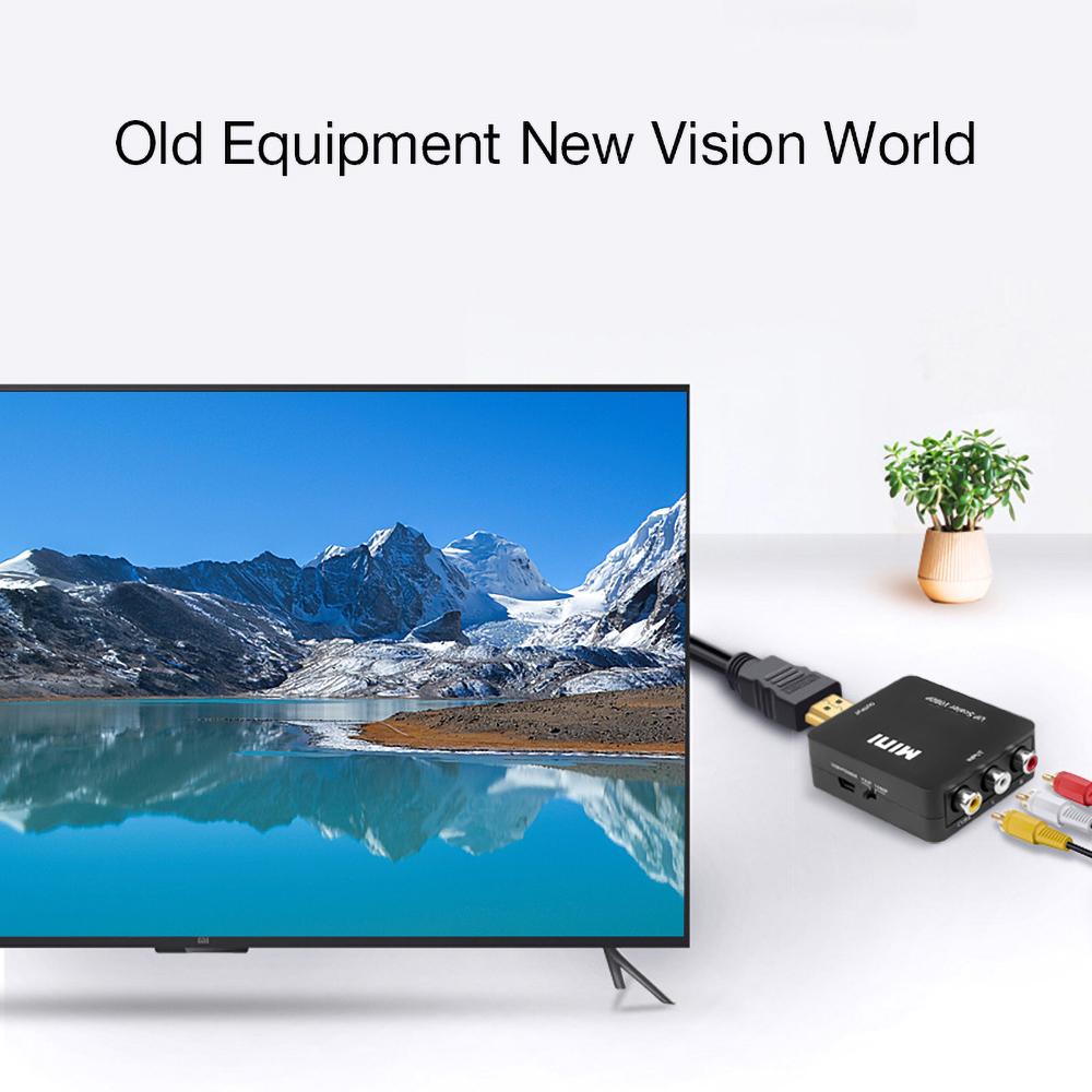 Мини-адаптер AV-HDMI, совместимый с RCA-HDMI конвертер HD 1080P 1920*1080 AV2HDMI, поддержка NTSC PAL, выход AV-HDMI