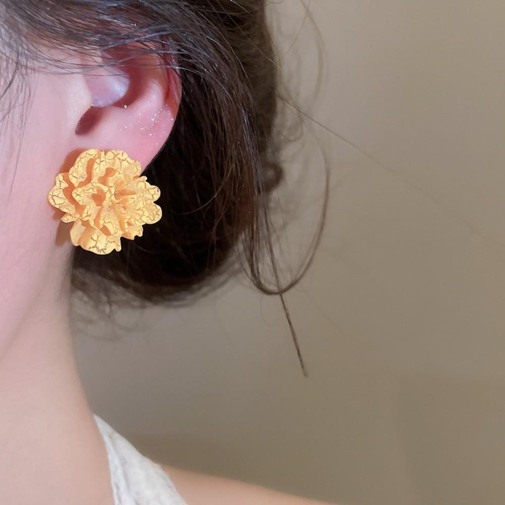 5 Pairs Floral Acrylic Flower Stud Earrings Pearl Korean Style Earrings Beach Vacation