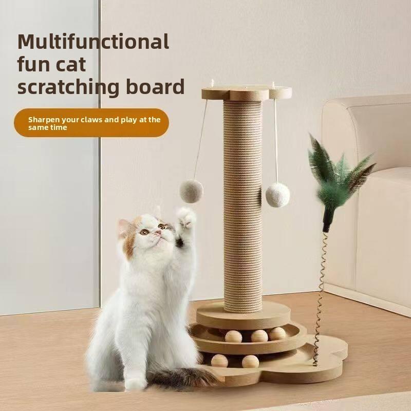 Cat Scratch Post With Highquality Density Board And Sisal Rope For Play And Exercise