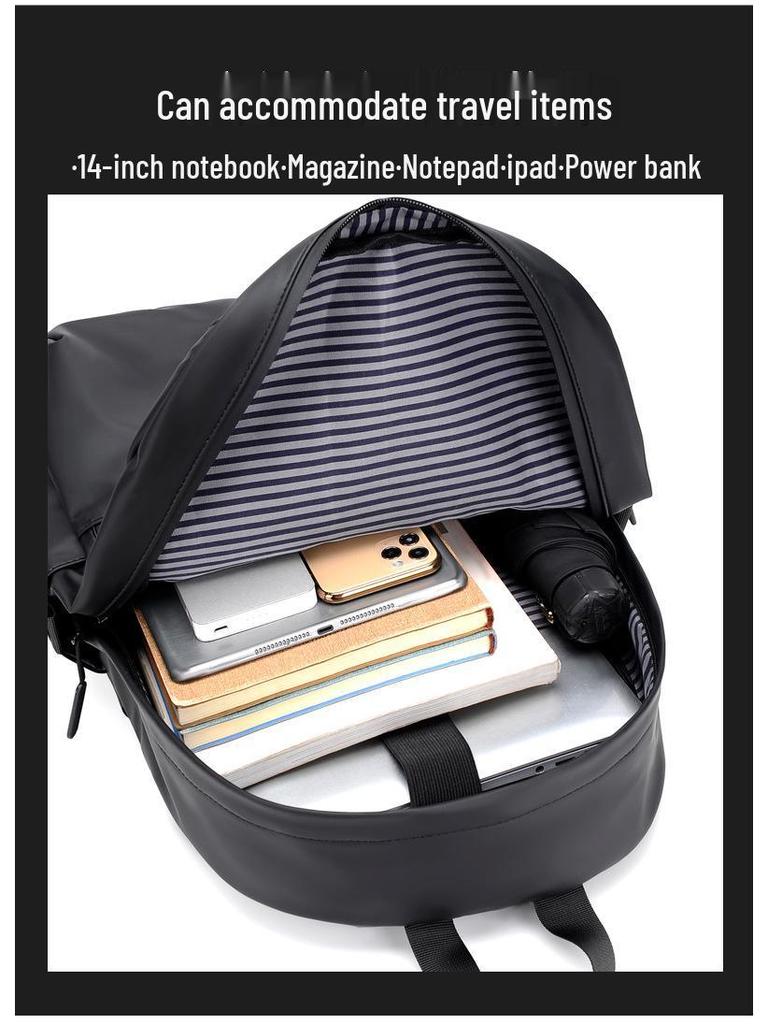 Мужской 15-дюймовый легкий водонепроницаемый кожаный рюкзак - Большая вместимость, модный тренд для бизнеса