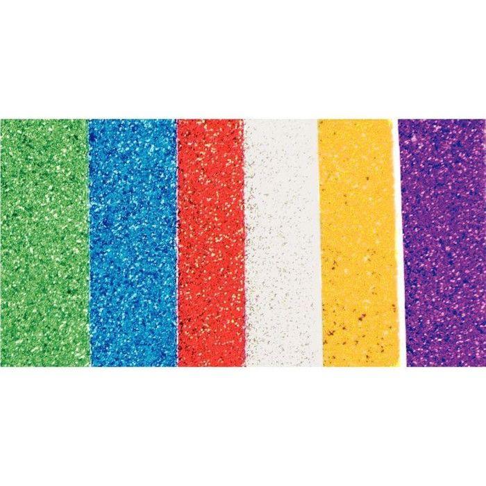 Feuille en mousse de caoutchouc pailletees adhesiv