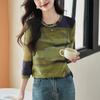 Long-sleeved Mesh T-shirt for Women In Spring Versatile Slim Base Shirt Fashionable Top