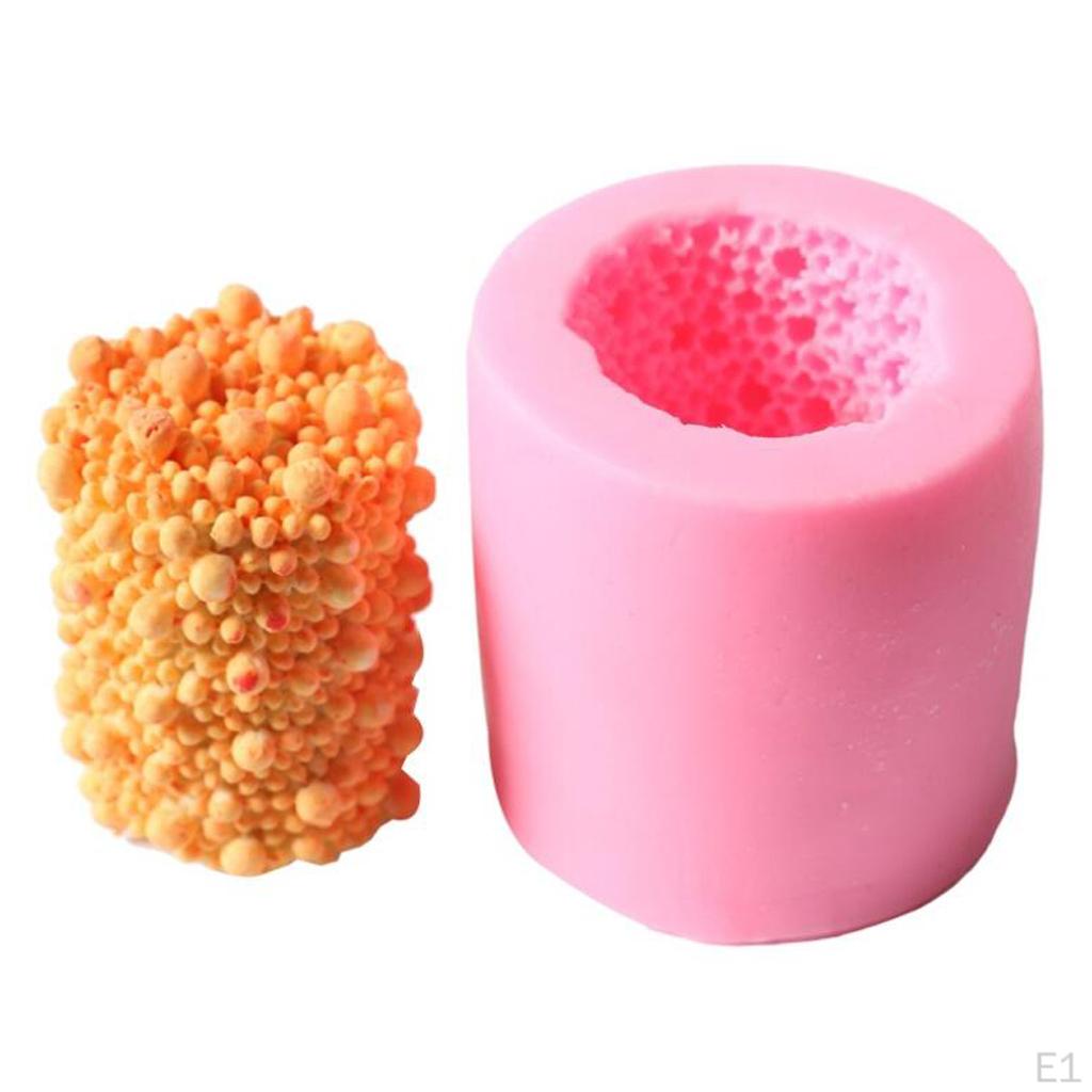 Silicone Cylinder Fondant Cake Sugar Candle Decor Pink DIY Baking 3D