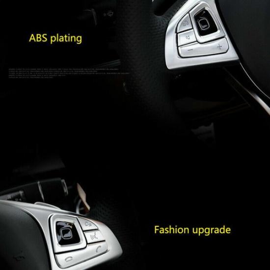2pcs/Set Silver ABS Car Steering Wheel Button Frame Sticker For Benz E 16 17 18