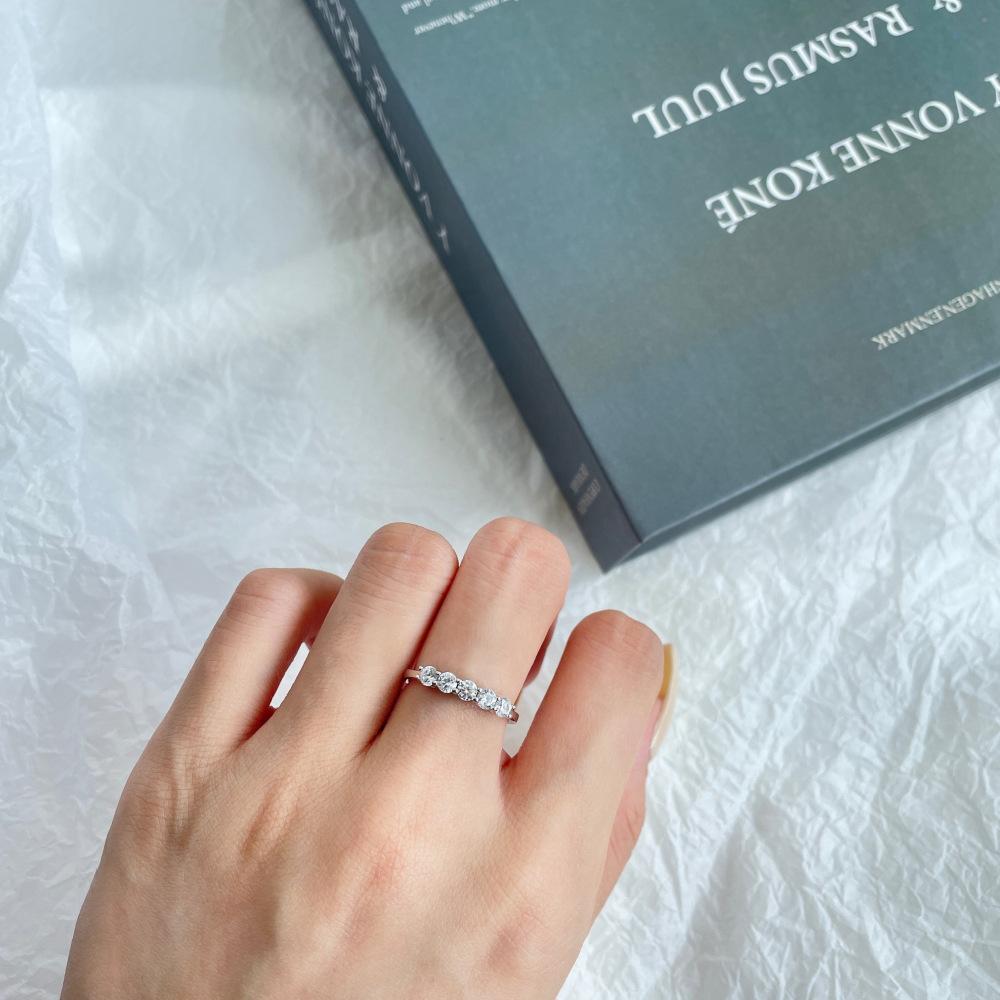 Tancise Women Classic 925 Sterling Silver Zircon Ring Ladies Jewelry Wedding Promise Party Gift