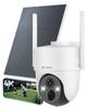 COCOCAM 4K 8MP Outdoor Solar Security Camera with Wireless 6W Solar 4K Color Night AI PIR Human Configurable Detection Voice and Light IP66 Alexa WIFI
