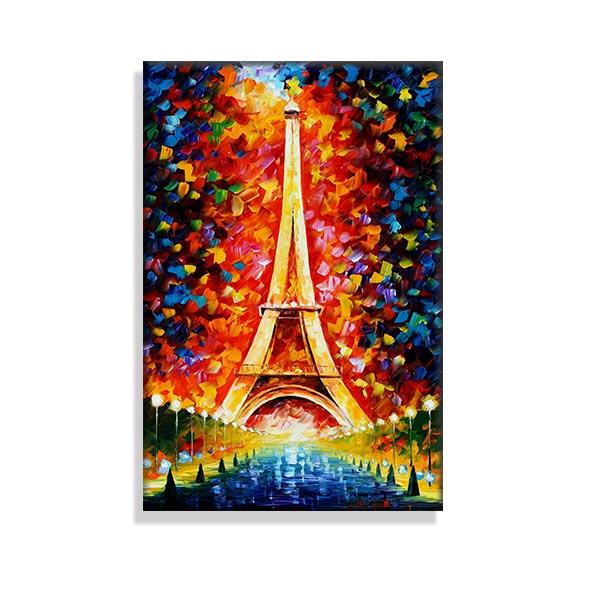 World Famous Street Scenery Canvas s Night Scene Canvas Picture European Oil Print for Living Room Wall Decor