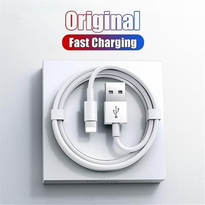 3 м 2 м 1 м Оригинальный кабель Lightning-USB для iPhone 14 8 7 6S Plus 13 12 mini 11 Pro XS Max XR X SE USB-кабель для быстрой зарядки и передачи данных