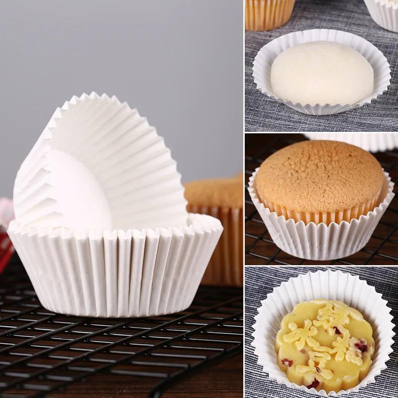 100pcs Paper Cupcake Liners White Black Blue Brown Green Plain Solid Color Muffin Baking Cup Cake Mold Red Polka Dot 4 Bakery