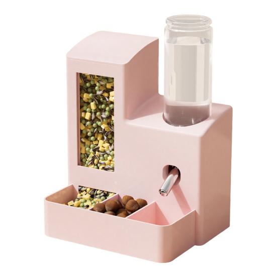 Автоматическая кормушка для хомяка 3 в 1 Диспенсер для еды и воды 3-секционная кормушка с бутылкой 125 мл для дома, для кролика, хорька, мелкого животного