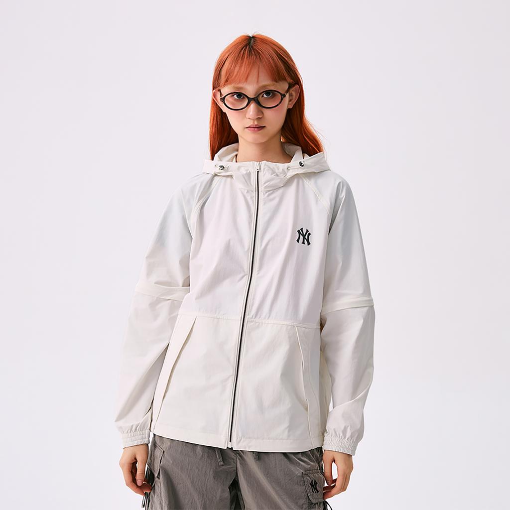 Новая ветрозащитная куртка MLB New York Yankees Basic Collection SS25 Унисекс Слоновая кость 3AWJB0153-50IVS