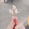 Korean Hand-Painted Lily Brooch: Elegant Floral Pin for Women's Coats and Suits