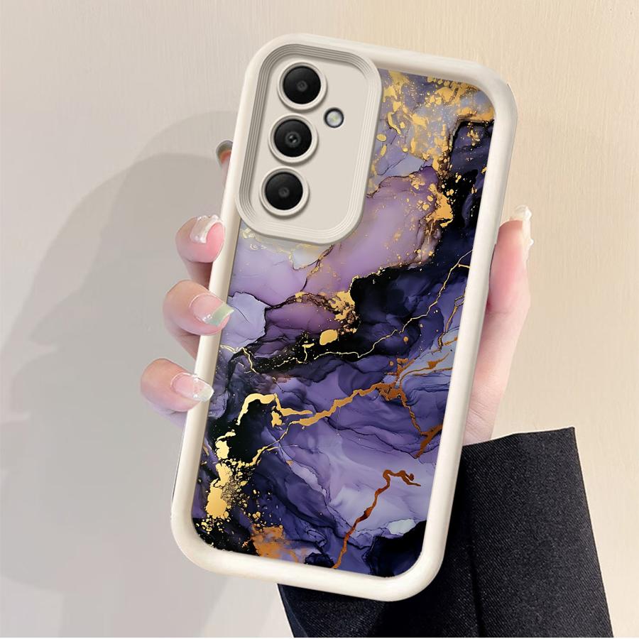 Fashion Marble Phone Case For Samsung Galaxy S24 Ultra S25 Plus S23 S22 S21 S20 S24 FE A55 A54 A15 A35 Soft Soft Silicone Cover