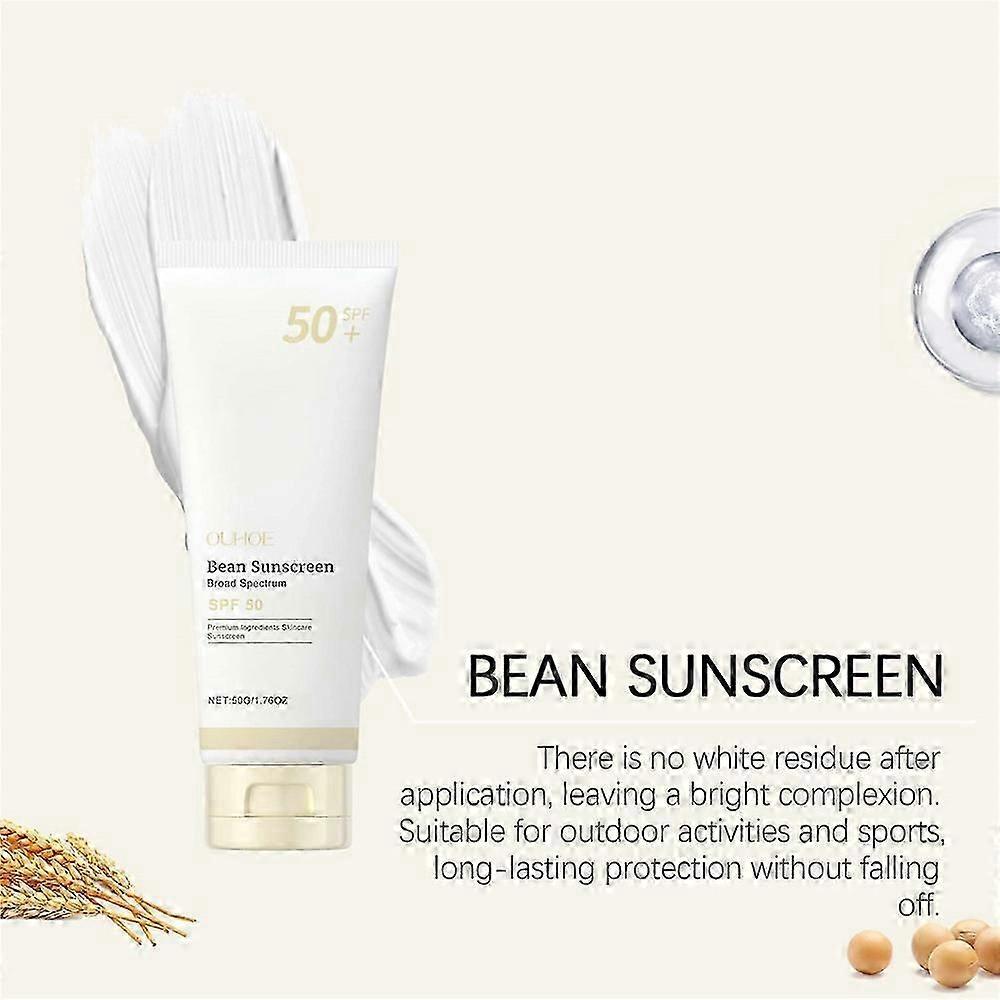Bean Sunscreen SPF 50 Airy Texture Type For Face Korean Skin Care Gentle Moisturizing Protective Cream Outdoor Protection Moisturizing Refreshing Text