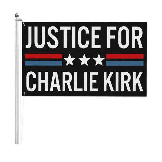 Флаг RIP Чарли Кирк Настоящий патриотический памятный флаг 3×5 футов Уличный двухсторонний баннер для декора сада, патио, балкона, забора