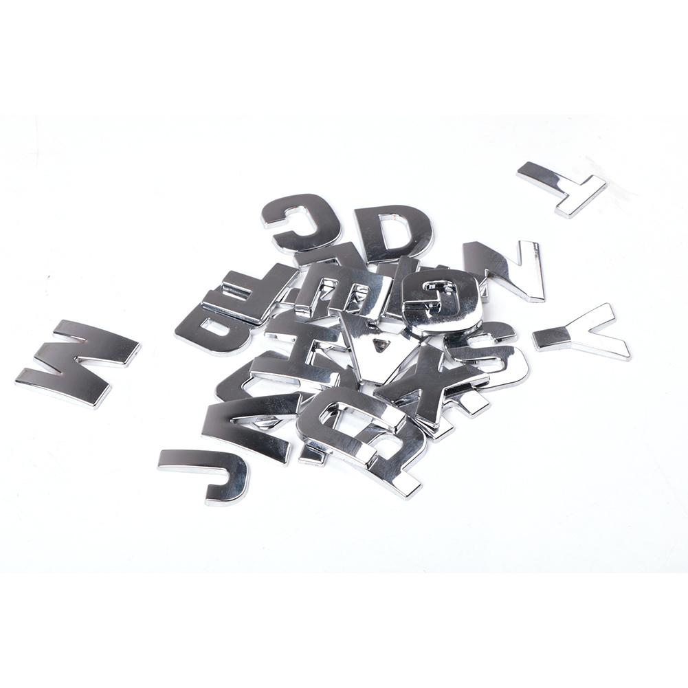 DIY 3D металлическая наклейка с алфавитом, эмблема автомобиля, буква, серебряный значок, наклейка (АЗ&0-9)