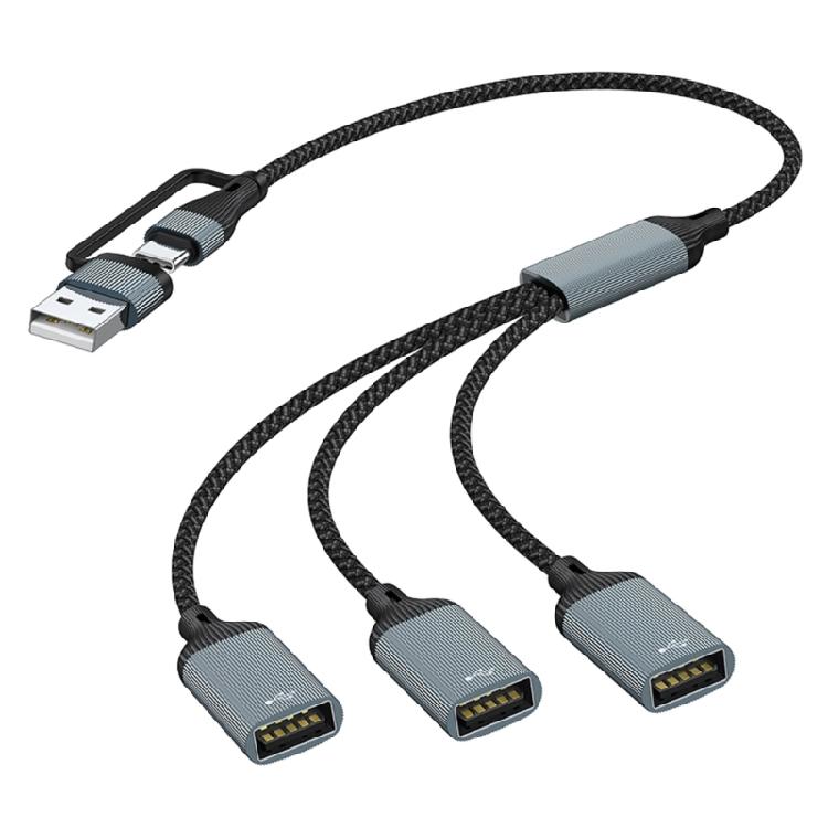USB Type C на USB Адаптер Type C Папа на 3 USB 2.0 Мама Адаптер-удлинитель Кабель Type C OTG для Ноутбука Планшета