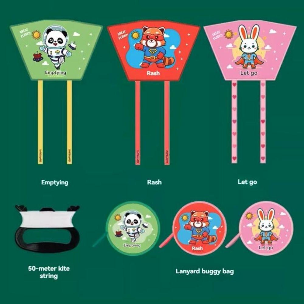 Rabbit Children Sports Kites Panda Spring Outing Pocket Kite Cartoon Children Kite Beginner Use