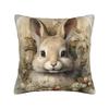 Easter Rabbit Throw Pillow Cover Polyester Decorative Pillow Bunny Flower  Casual Pillowcase