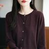 Women's Versatile Long-Sleeved Cardigan: Snowflake Dot, High-Grade Imitation Wool Knit Sweater