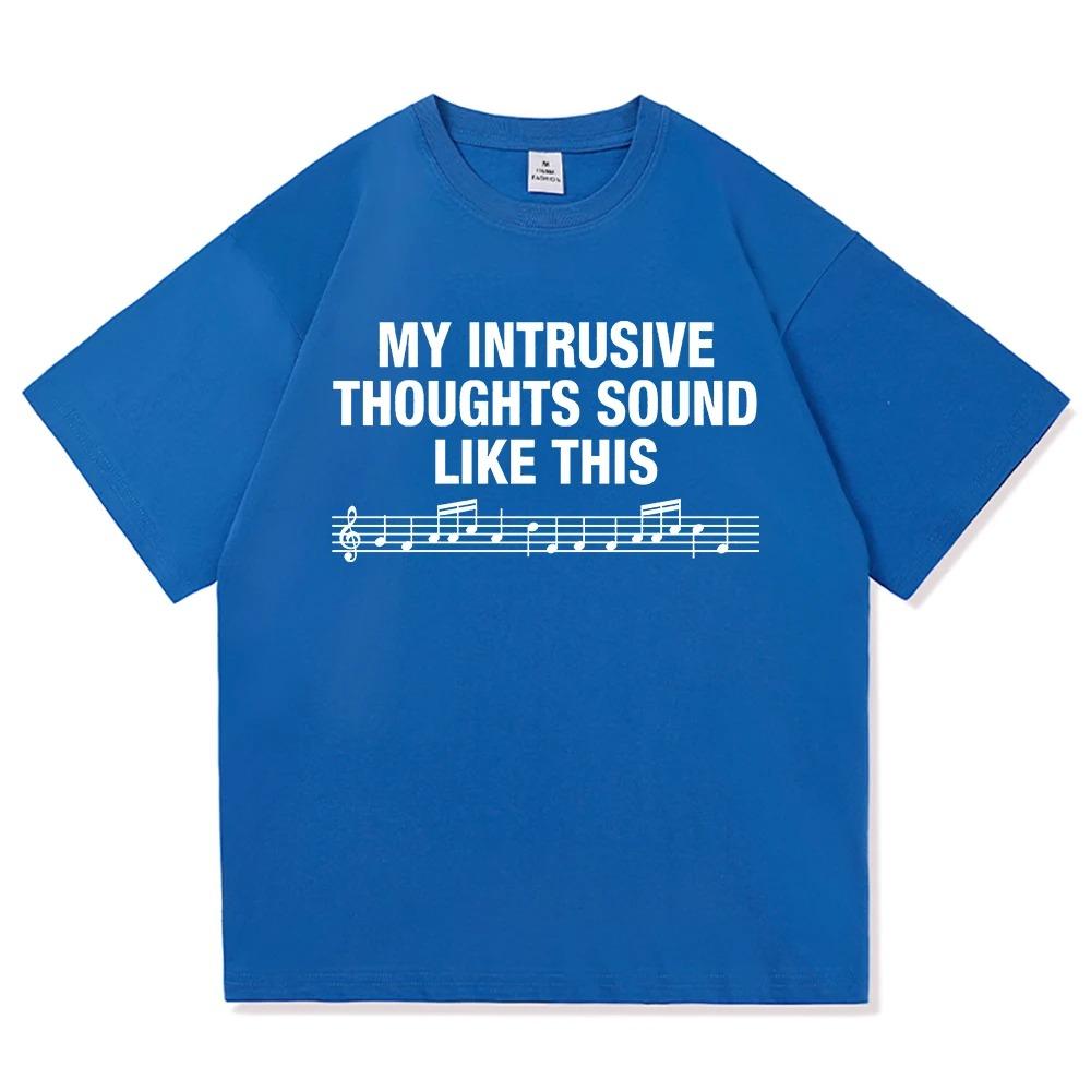 My Intrusive Thoughts Sound Like This T Shirt ROSALÍA Lux Berghain Letter Graphic Men Women Oversized TShirt Cotton Tees Shirts
