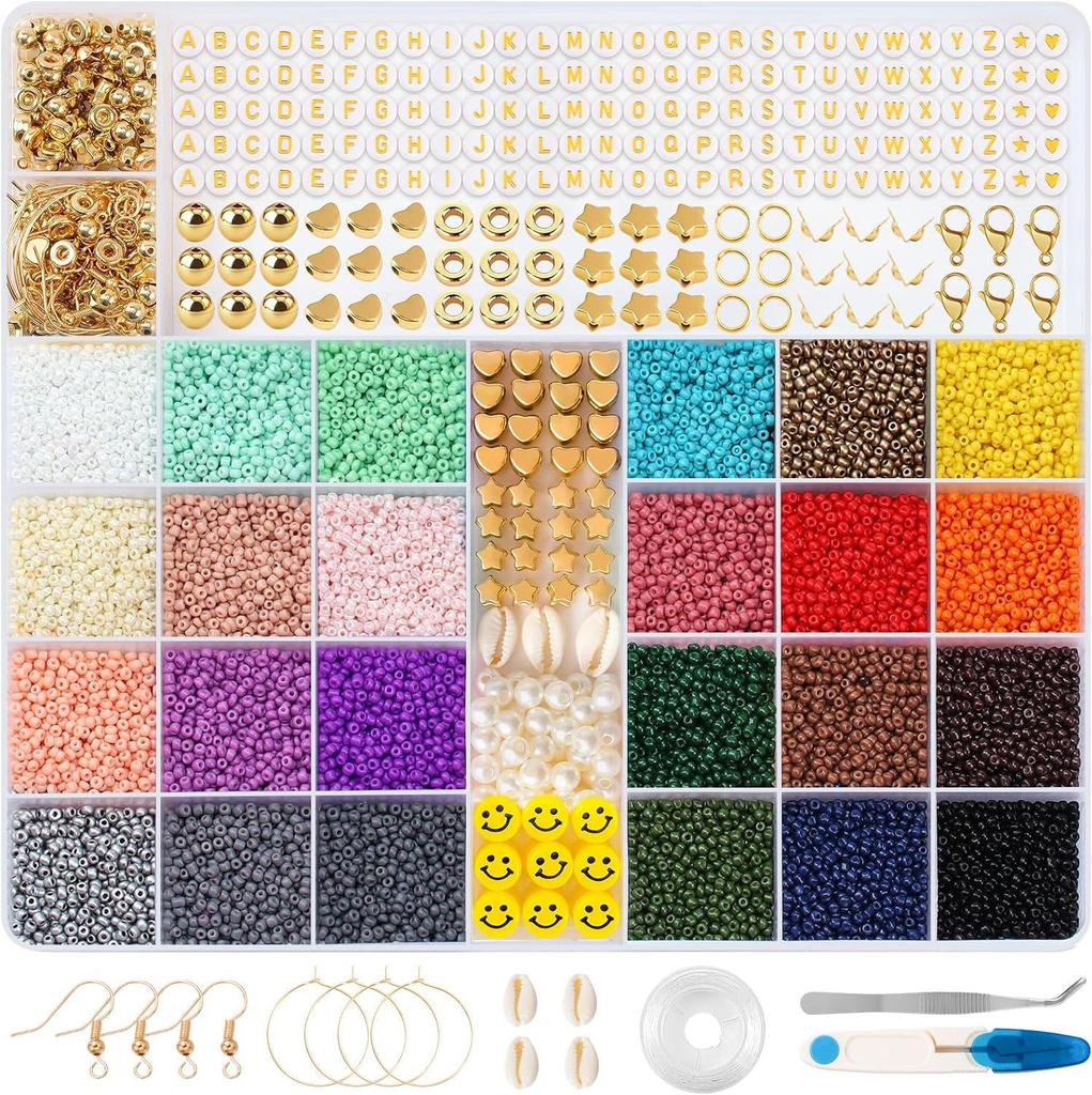 3mm Glass Seed Beads: 120,000-Piece DIY Friendship Bracelet & Jewelry Making Kit
