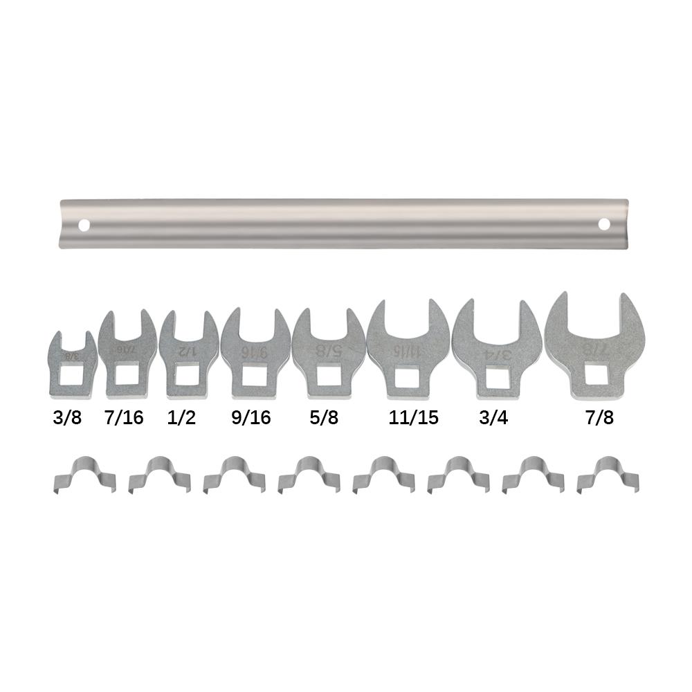 Для динамометрического ключа с храповым механизмом, метрический/имперский набор гаечных ключей Crowfoot с квадратной головкой и приводом 3/8 дюйма, сменный гаечный ключ Bullhorn, 8 предметов