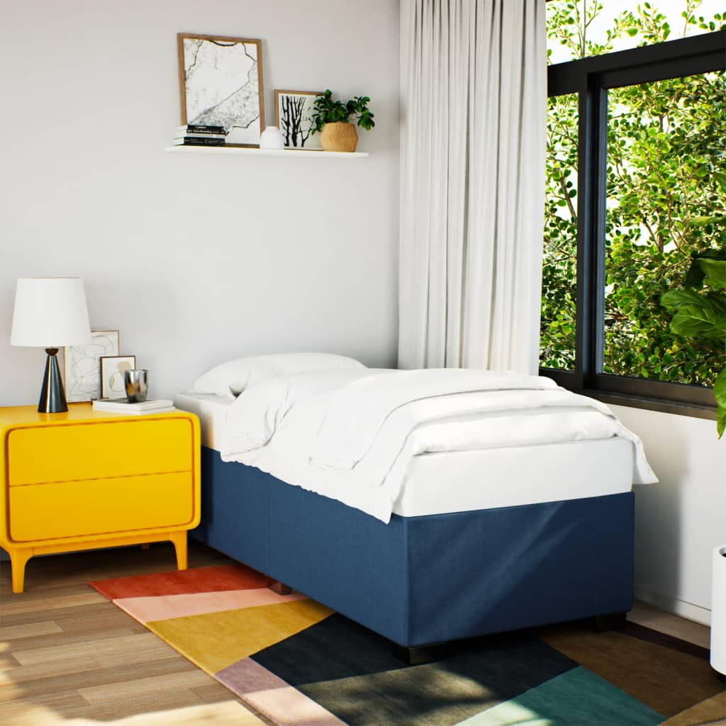Bed Frame without Mattress Blue 80 x 200 cm Fabric