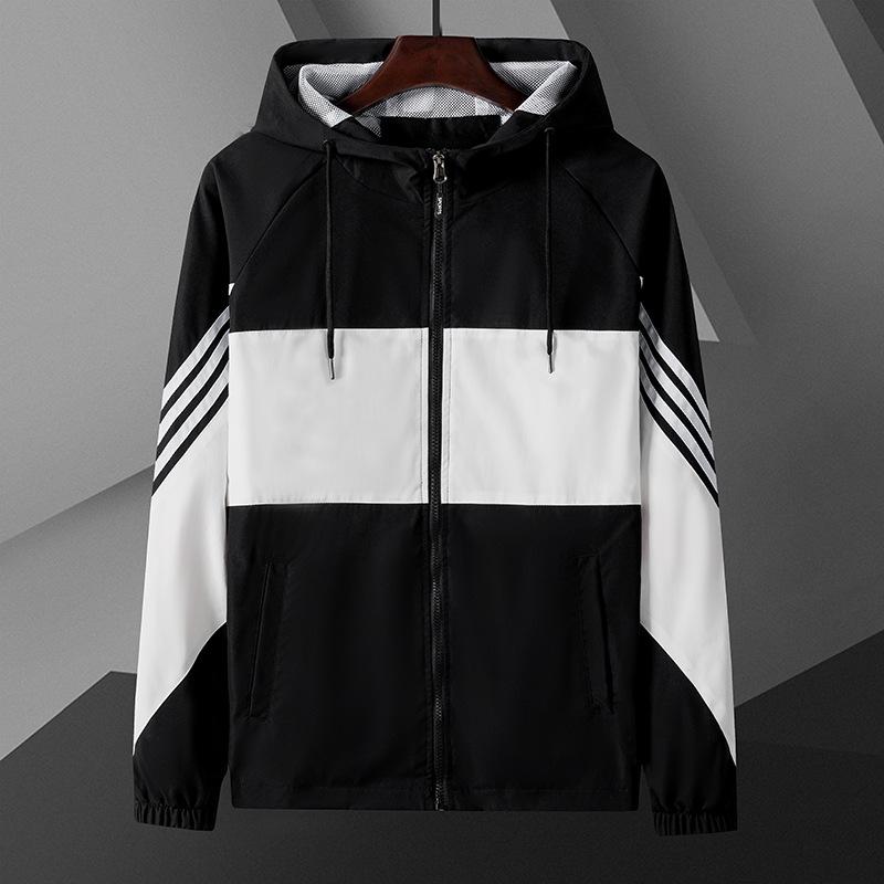 Мужская тонкая свободная повседневная ветрозащитная одежда с капюшоном для активного отдыха на весну